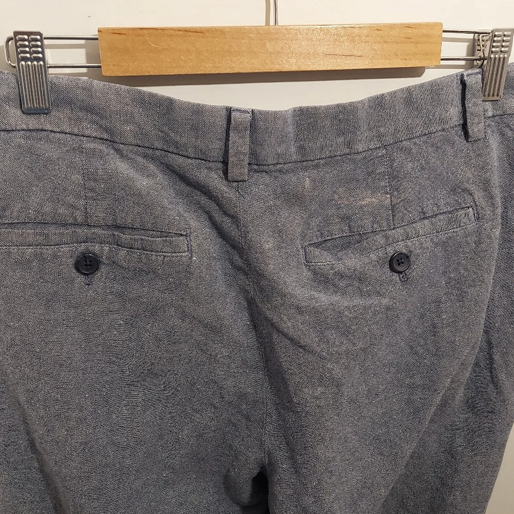 Banana Republic Mens Linen Blend Tapered Heather Blue Pants Size 32X32 Size 32